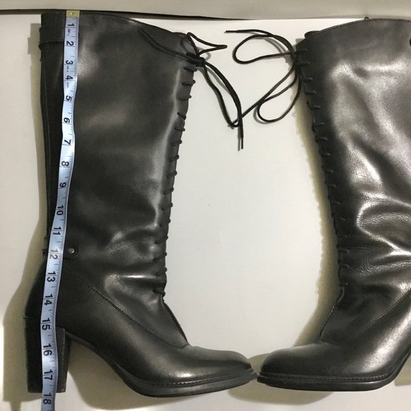 St. Emile leather knee high lace up zip boots - Picture 9 of 16